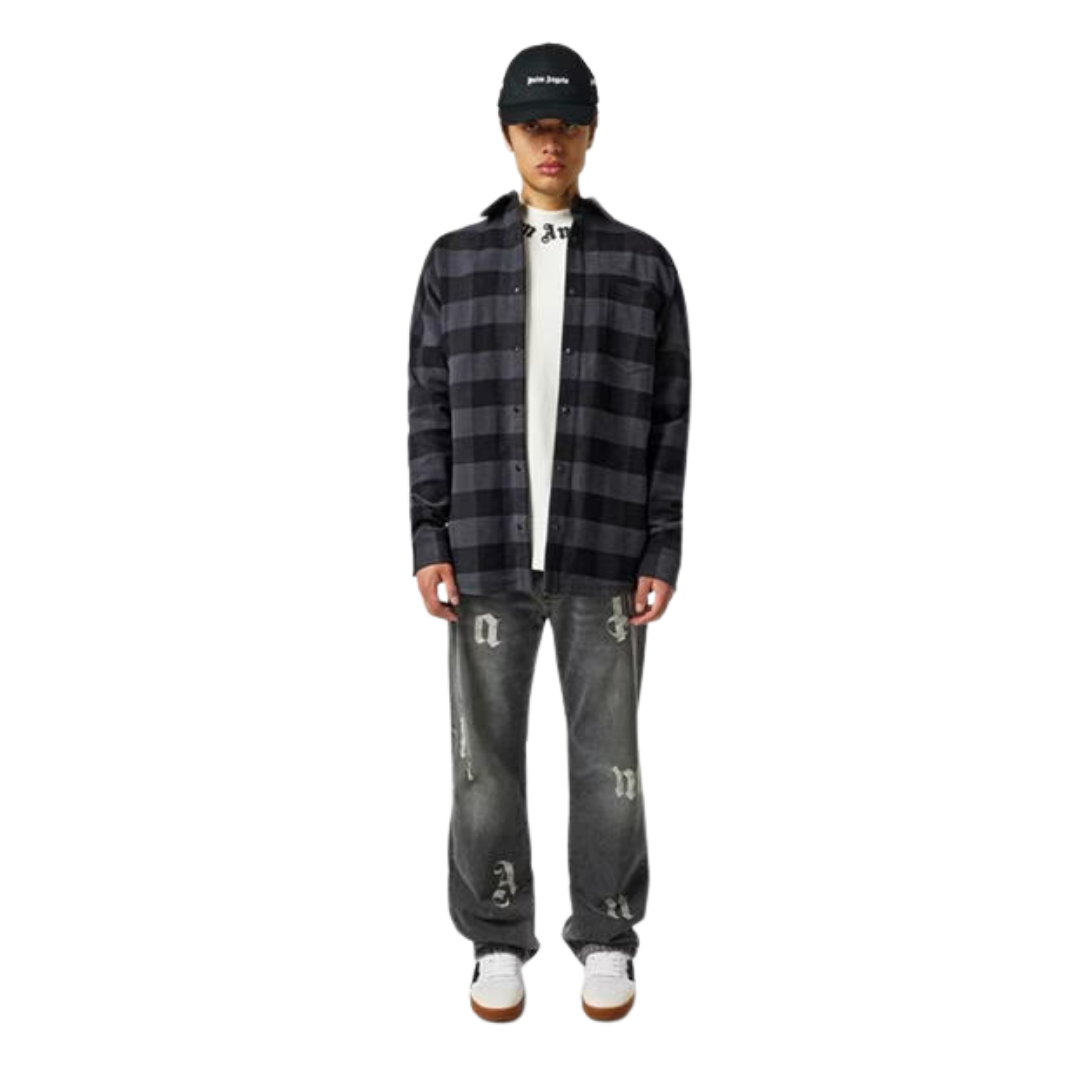 Palm Angels Classic Logo Overshirt Black/Grey/White