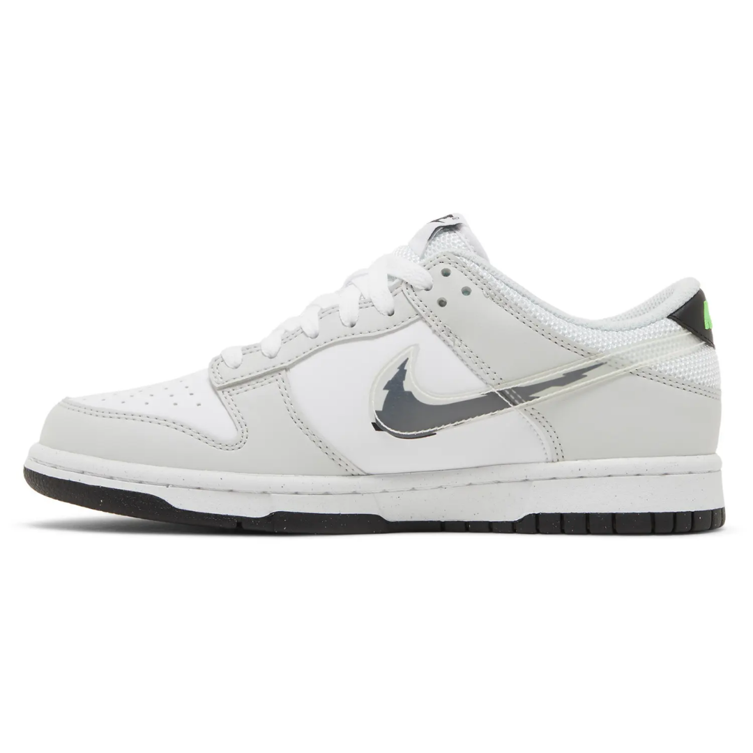 Nike Dunk Low Glitch Swoosh White Grey (GS)