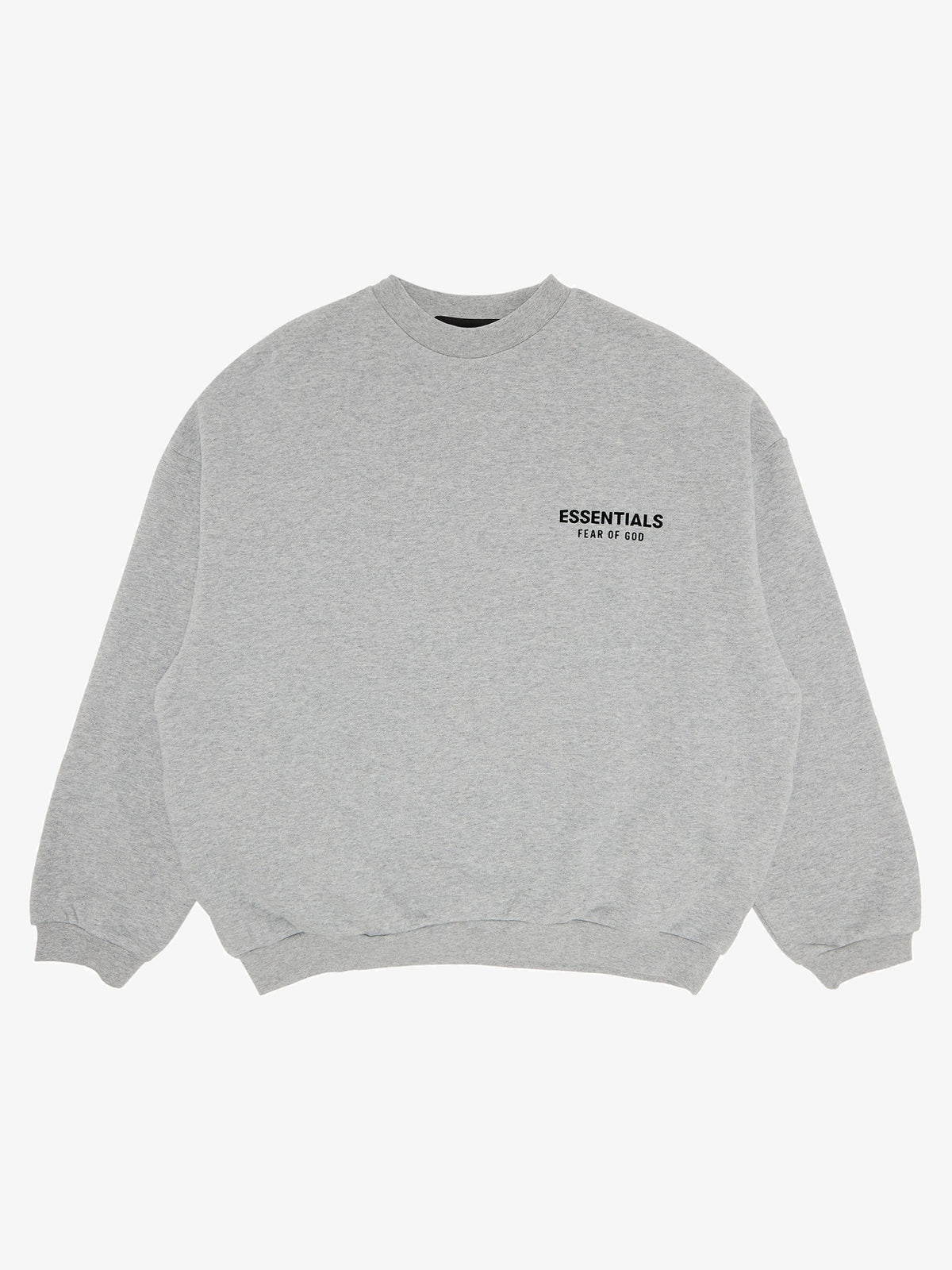 Fear of God Essentials Fleece Crewneck 'Light Heather Gray' – front
