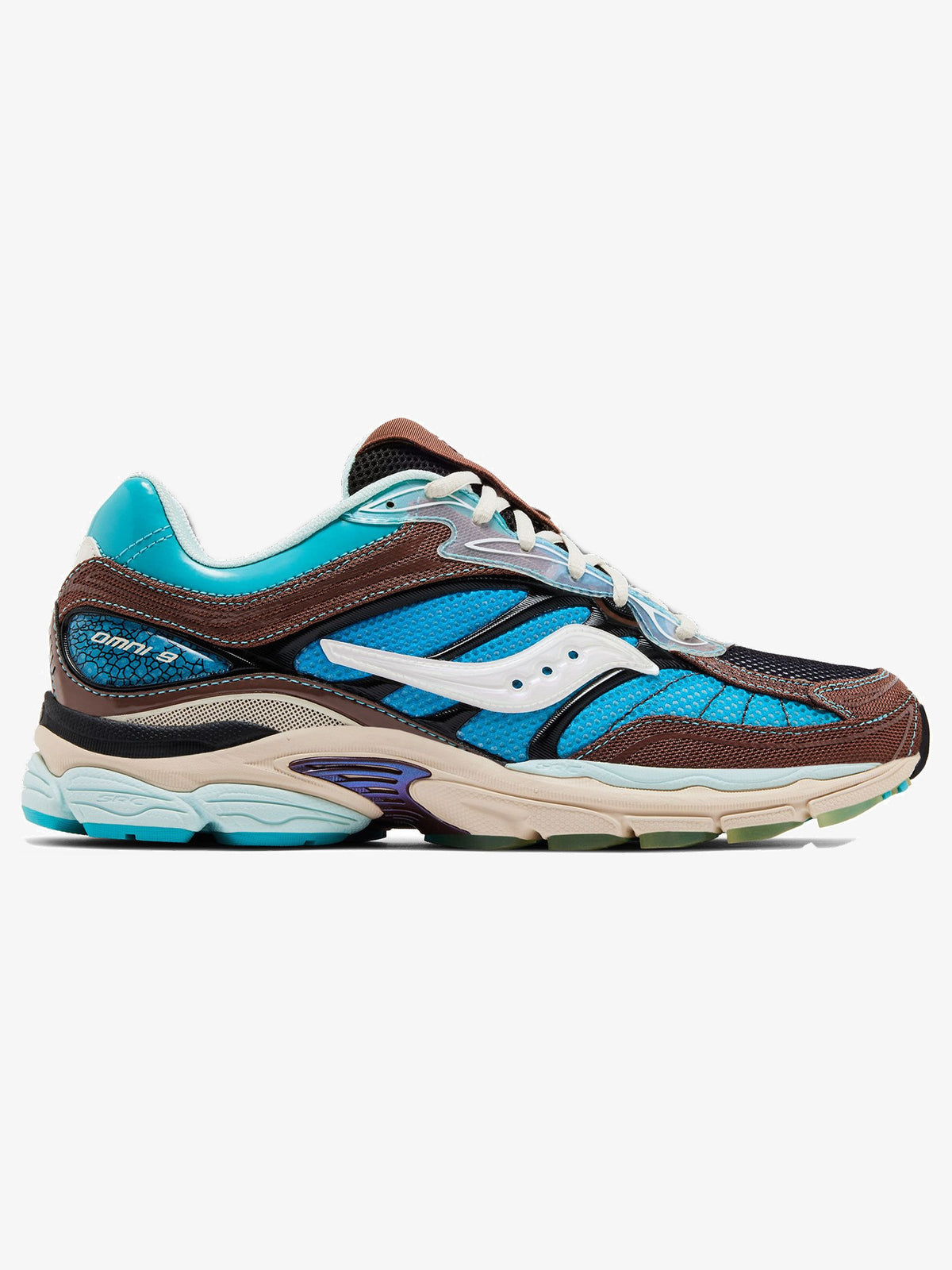 Saucony ProGrid Omni 9 'Footpatrol Blue Brown' β side