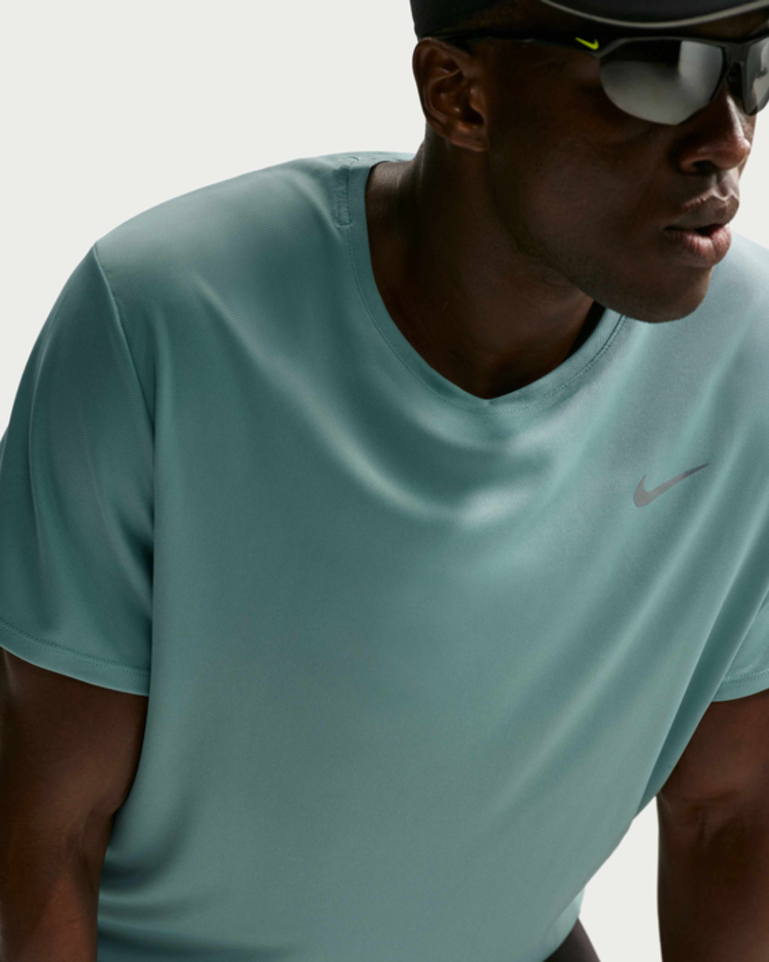 Nike Miler Mens Dri-FIT UV Short-Sleeve Running Top - Cannon Green