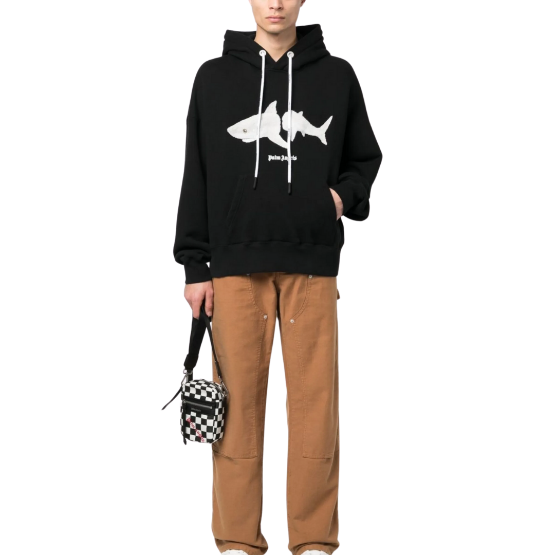 Palm Angels Shark Hoodie Black/White