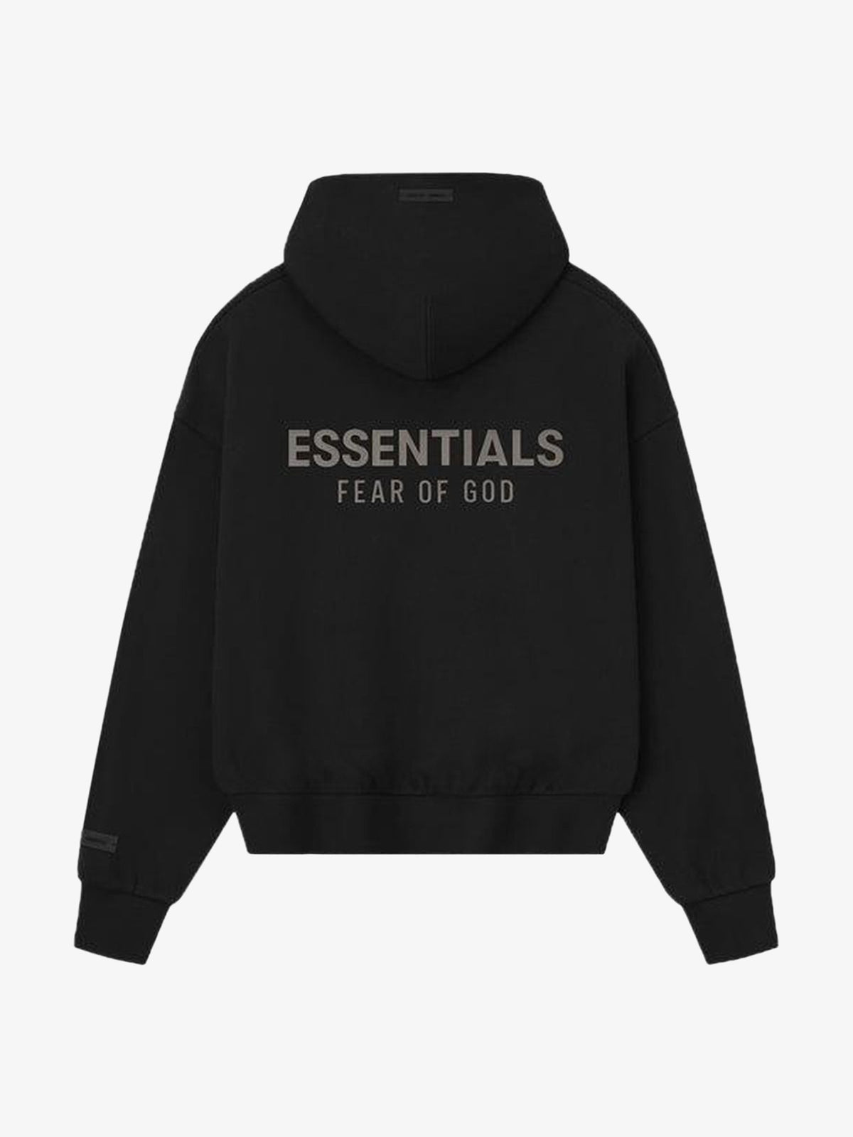 Fear of God Essentials Classic Fleece Zip-Up Hoodie 'Jet Black' – back
