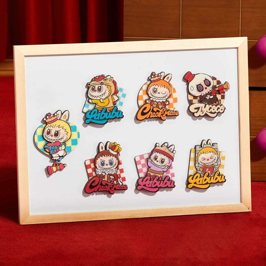 Pop Mart Labubu The Monsters Let's Checkmate Series Fridge Magnet Single Blind Box