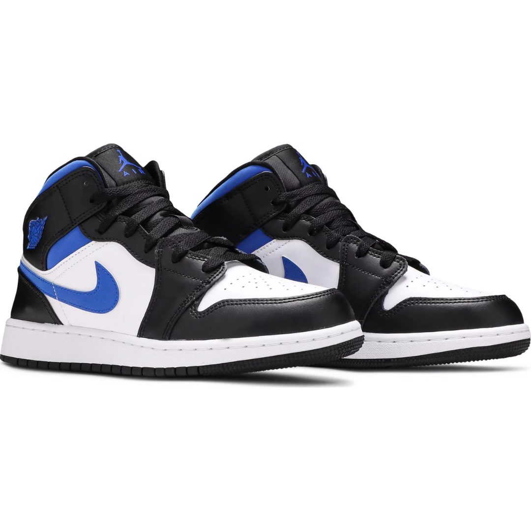 Jordan 1 Mid White Black Racer Blue (GS)