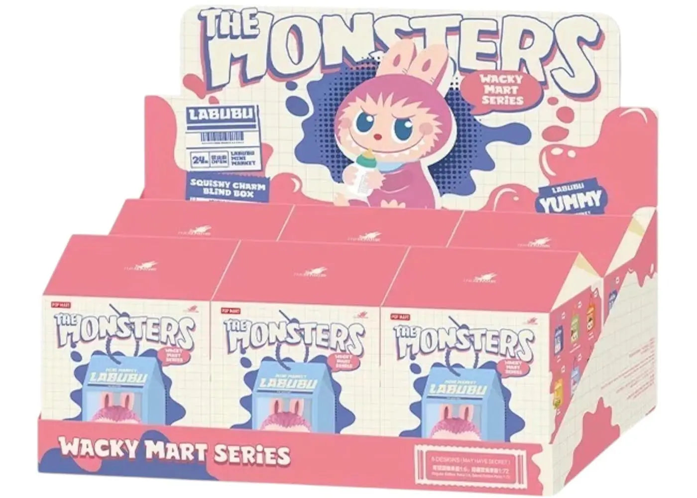Pop Mart Labubu The Monsters Wacky Mart Series Squishy Charm Sealed Case (6 Blind Box) Basement
