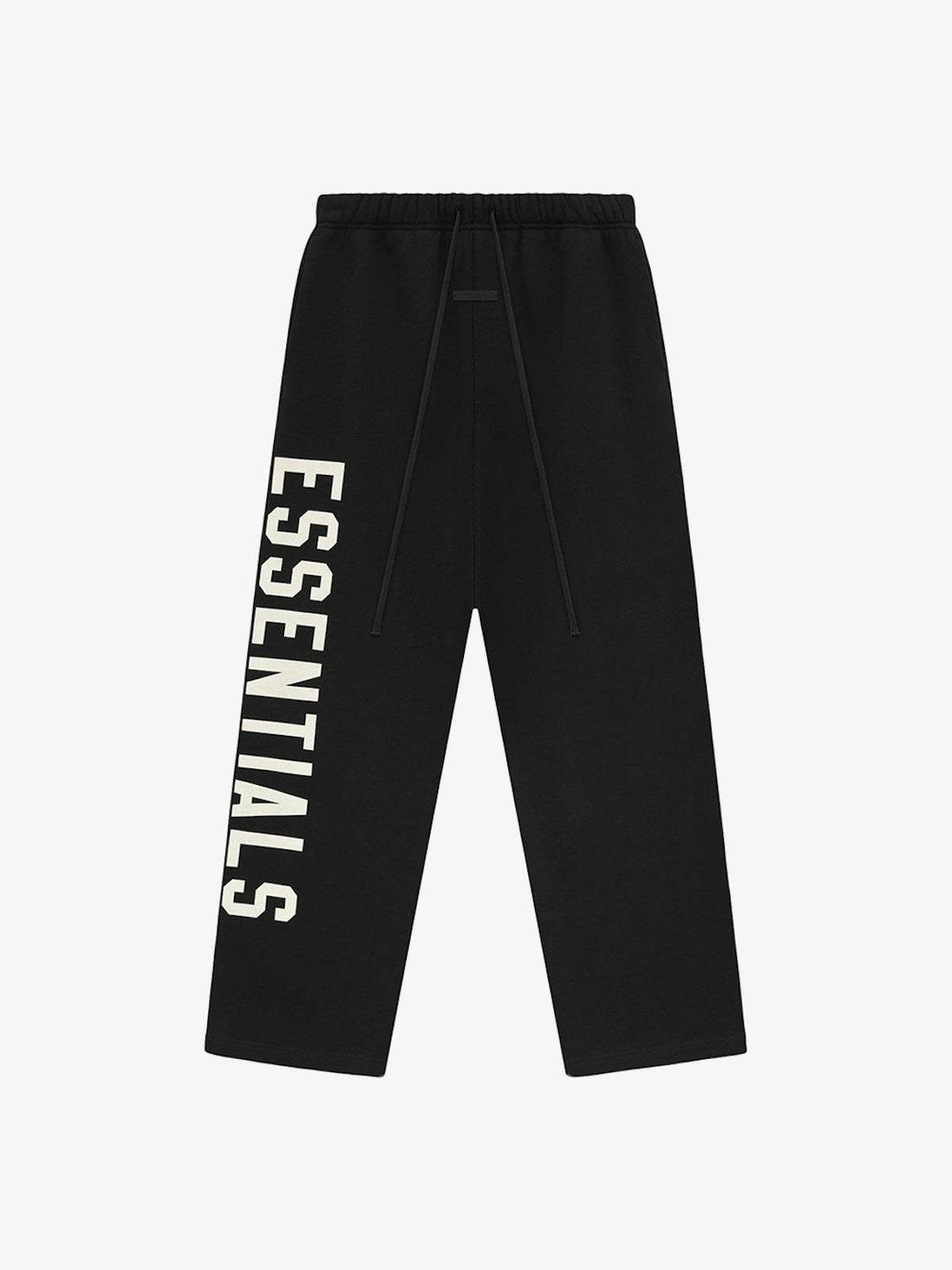 Fear of God Essentials Fleece Relaxed Sweatpant 'Black' – front, flat lay