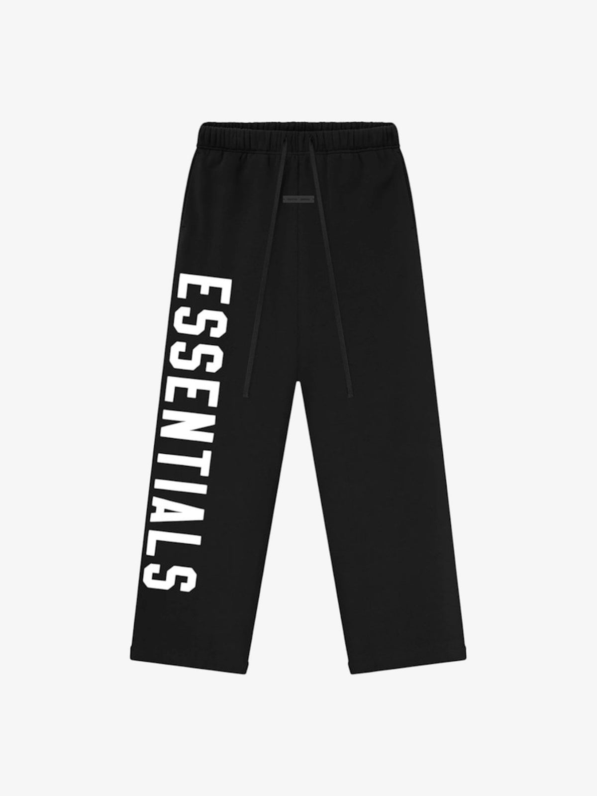 Fear of God Essentials Lounge Fleece Sweatpant 'Jet Black' – front, flat lay