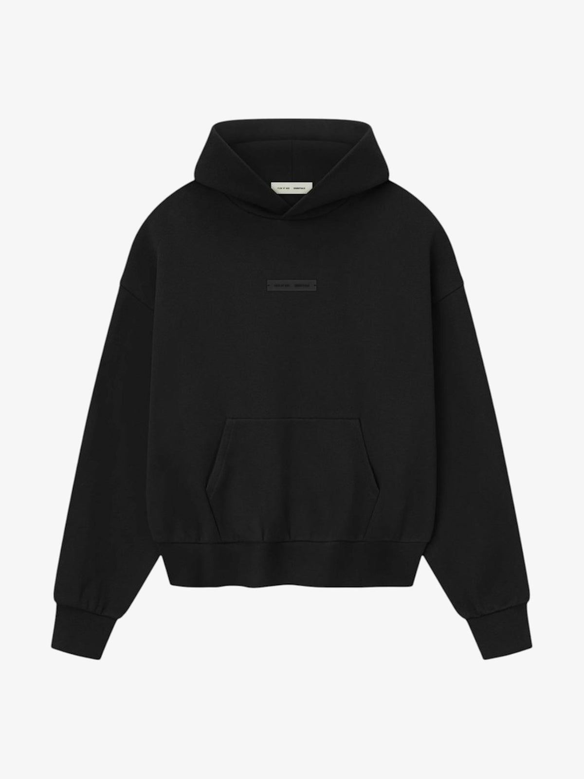 Fear of God Essentials Classic Fleece Hoodie 'Jet Black' – front three-quarter