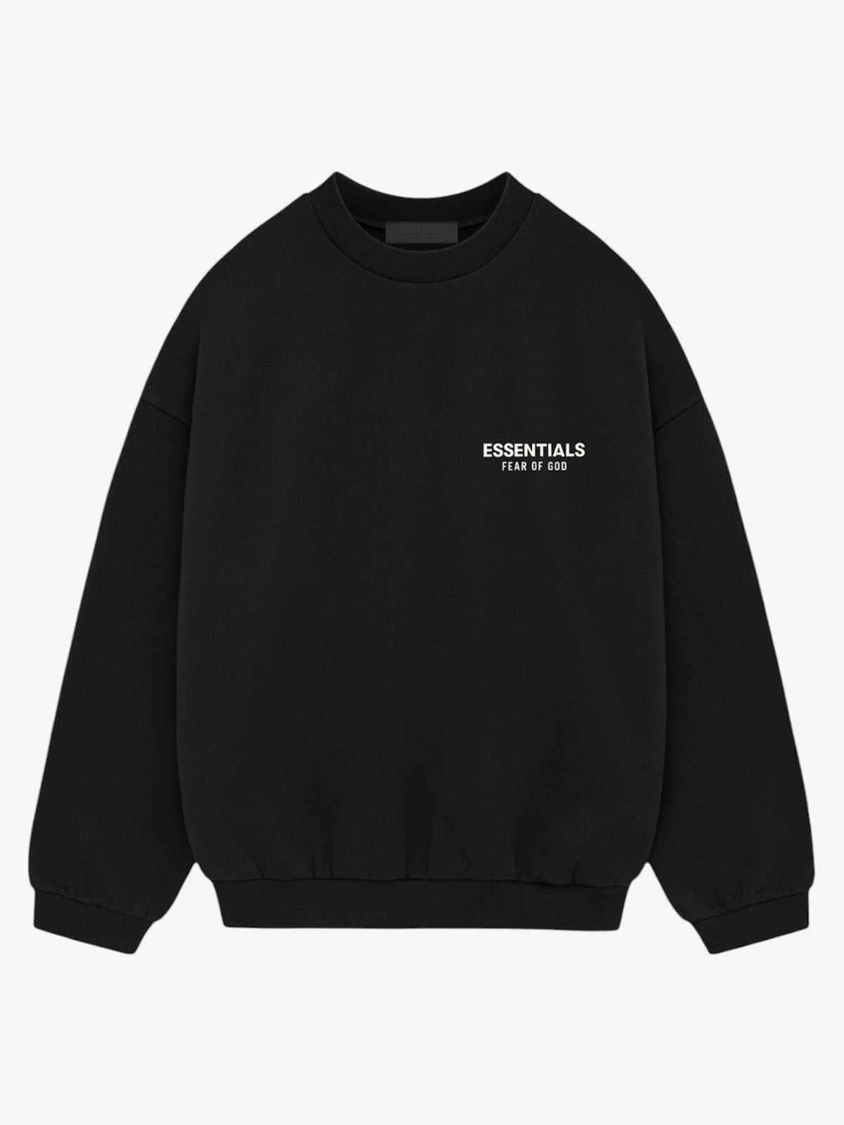 Fear of God Essentials Fleece Crewneck (FW24) 'Black' – front, second view