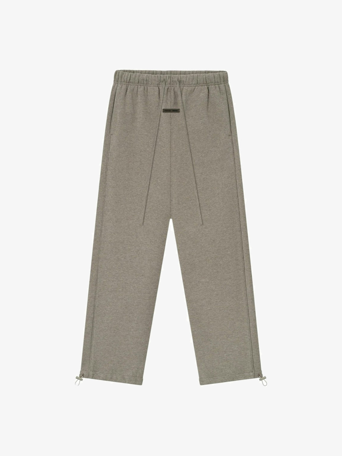 Fear of God Essentials Relaxed Piping Fleece Sweatpant 'Homestead Heather' – front, flat lay