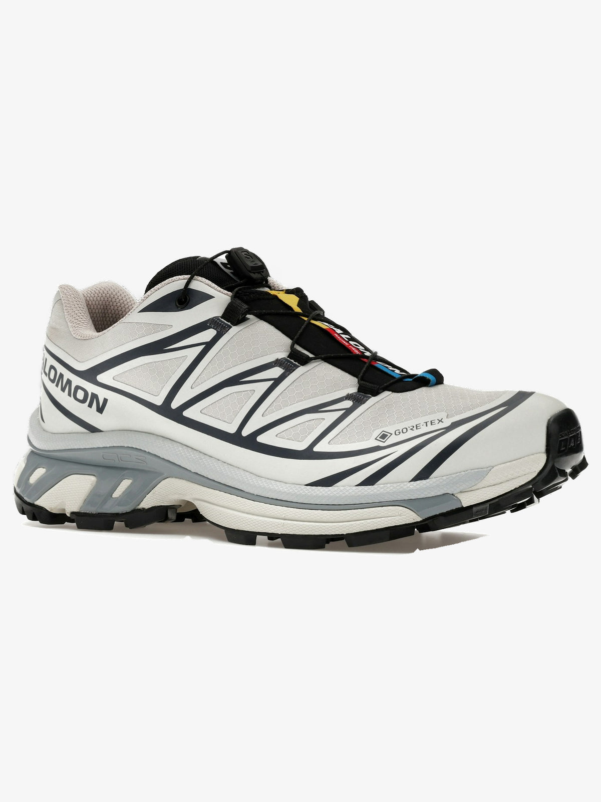 Salomon XT-6 Gore-Tex 'Silver Cloud Black' β front three-quarter