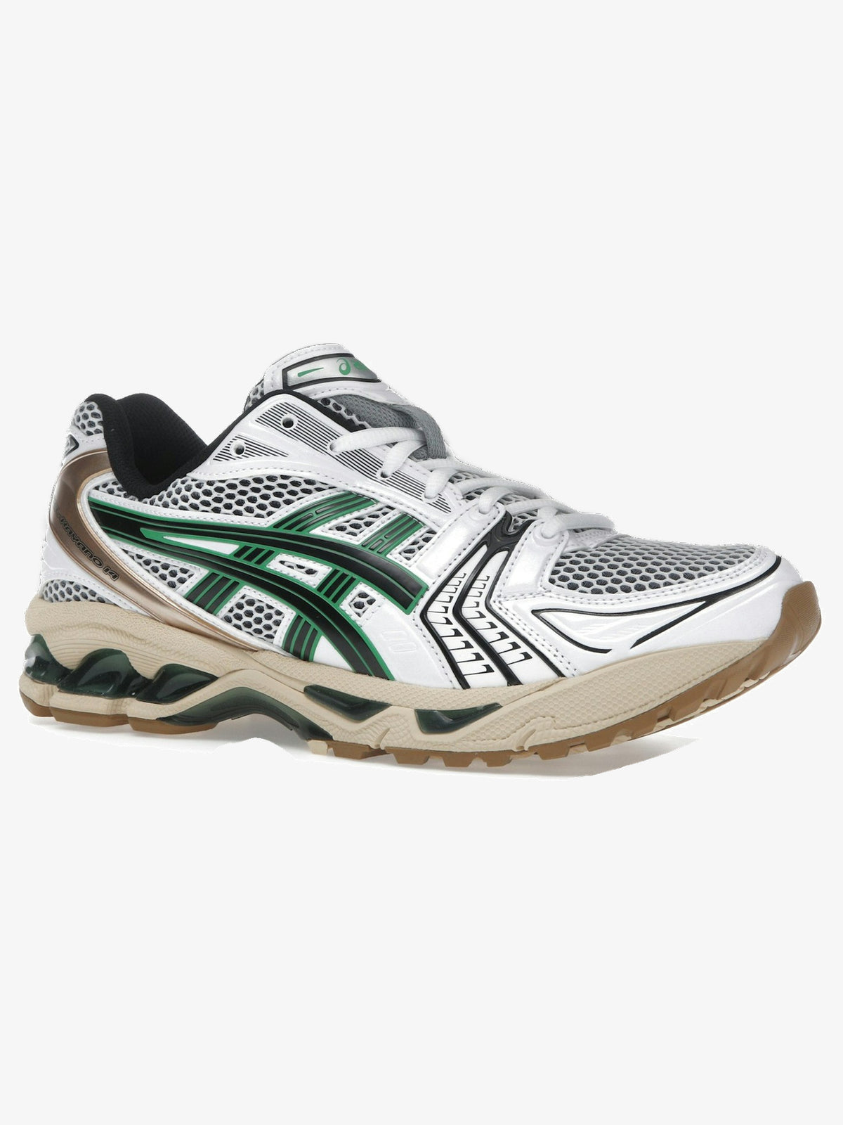 ASICS Gel-Kayano 14 'White Hinoki Beige' – front three-quarter