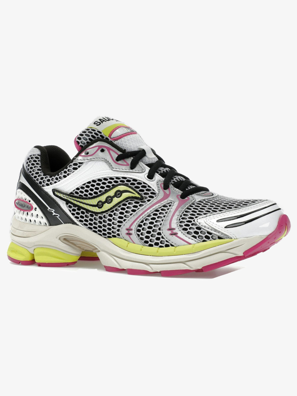 Saucony ProGrid Triumph 4 'White Fluo Pink' β front three-quarter