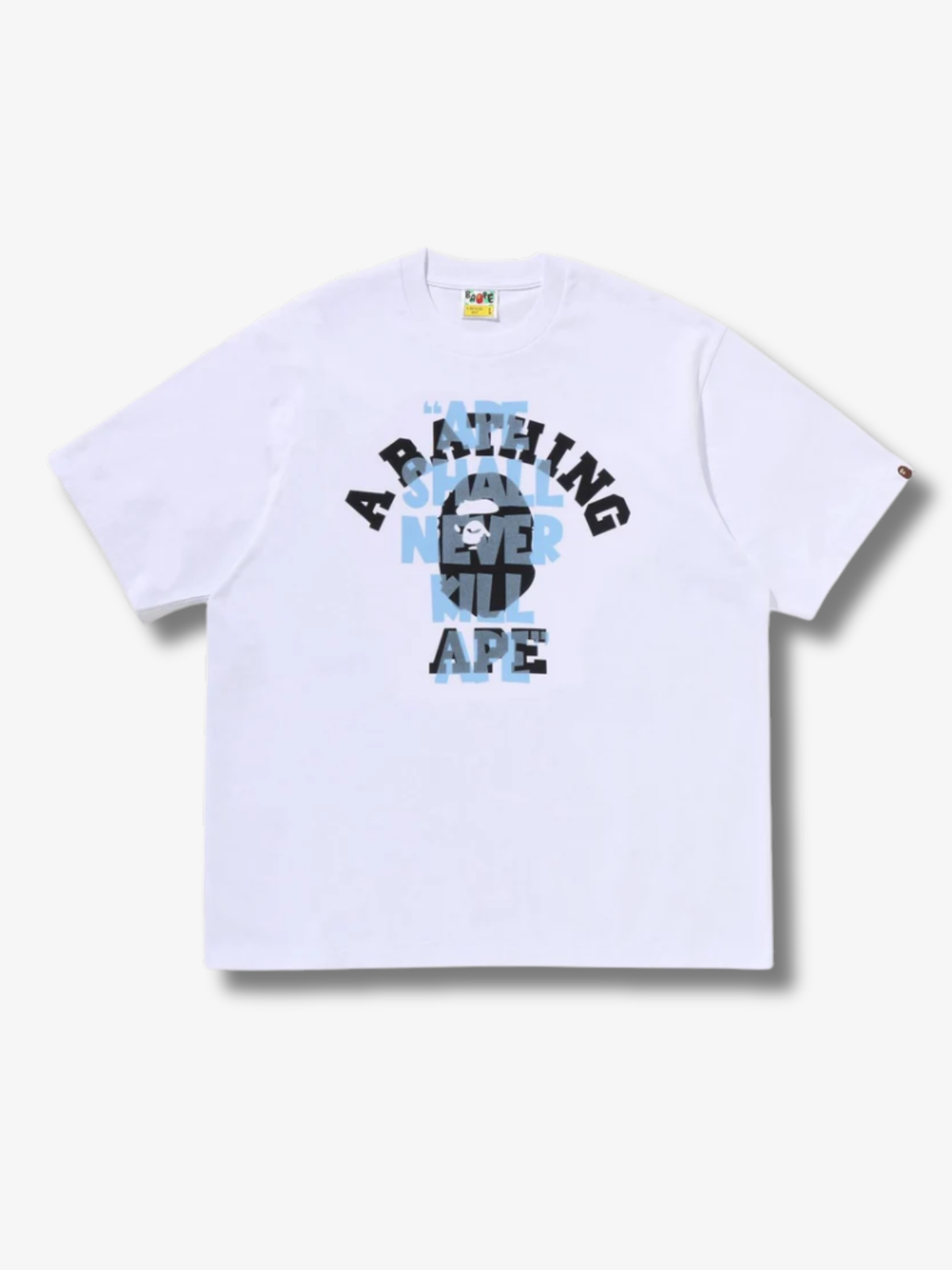 BAPE Ape Shall Never Kill Ape College Relaxed Fit T-shirt White