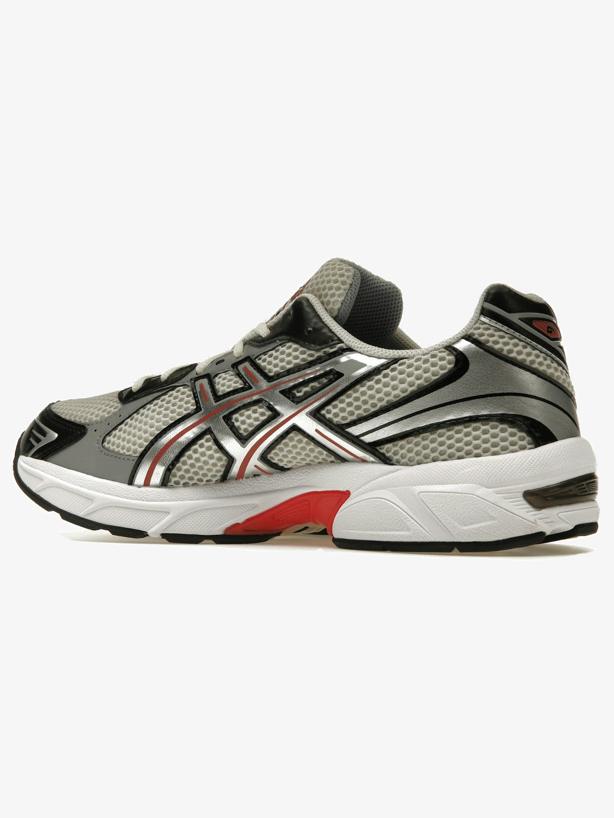 ASICS Gel-1130 'Smoke Grey Pure Silver Red' β rear three-quarter