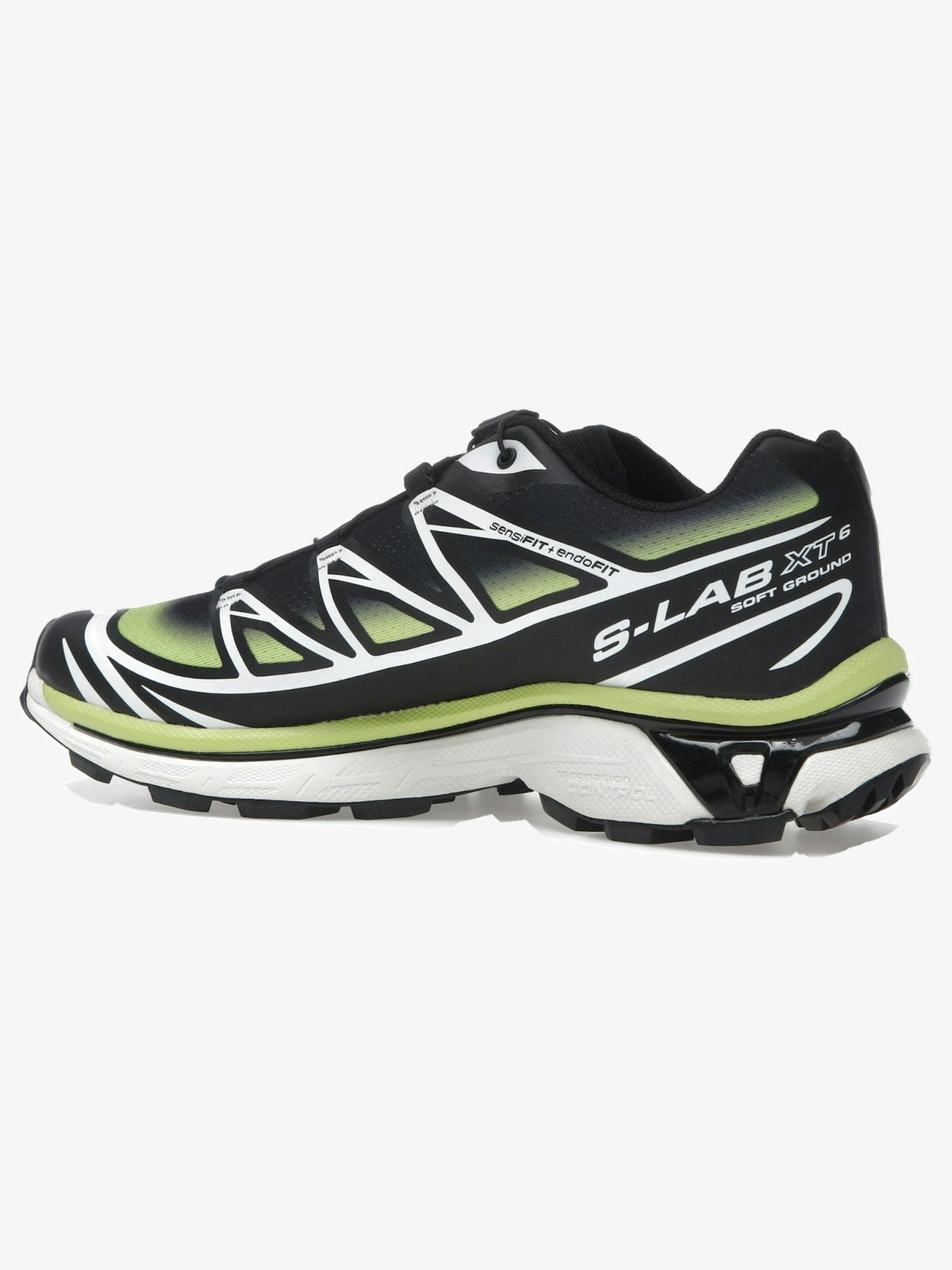 Salomon XT-6 'Skyline Black Sharp Green' β rear three-quarter