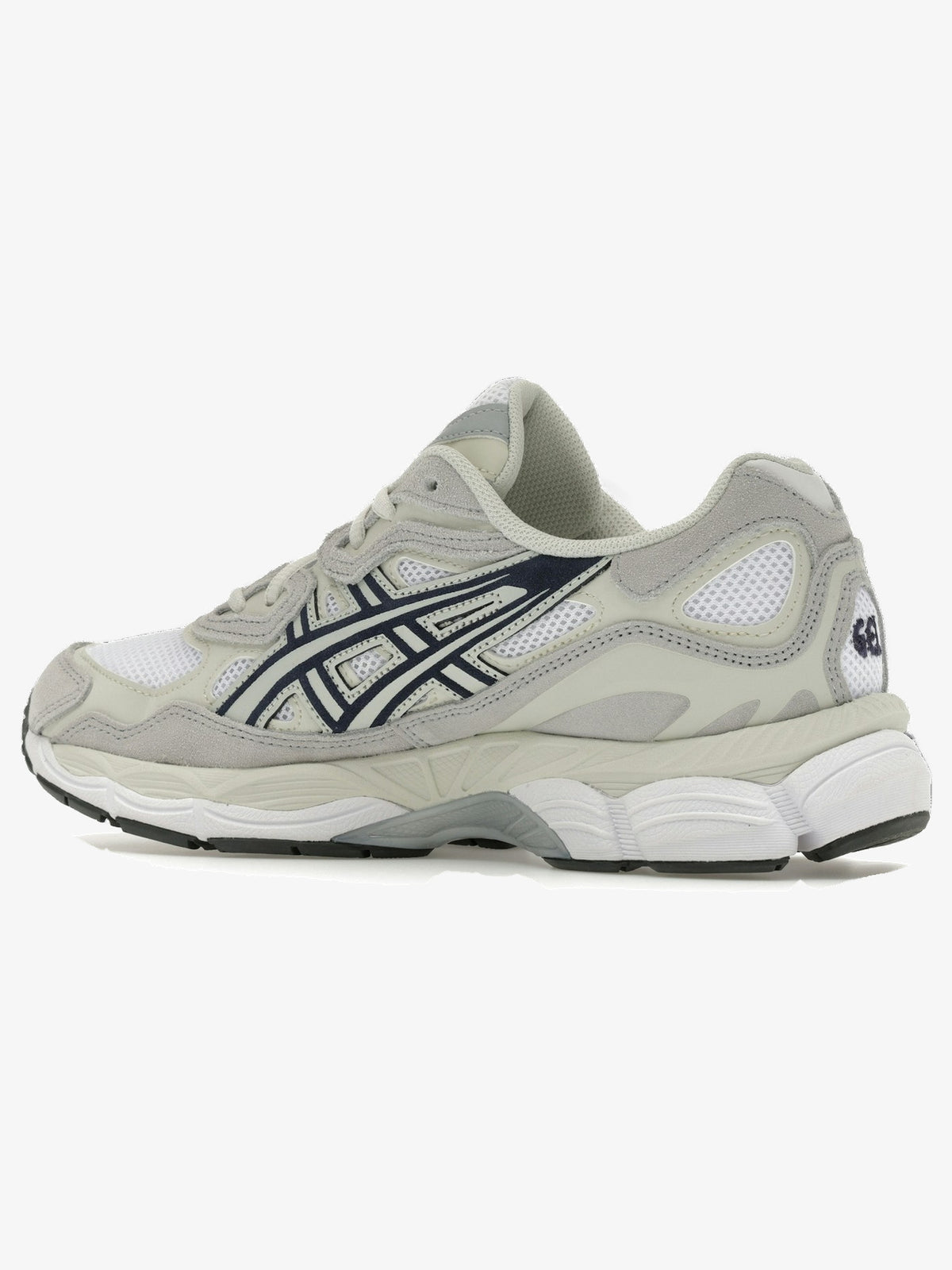 ASICS Gel-NYC 'White Midnight Navy Grey' β rear three-quarter