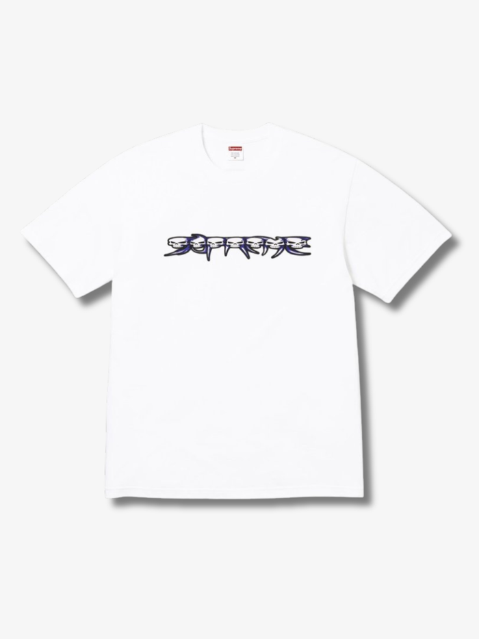 Supreme Skulls Spellout Tee White