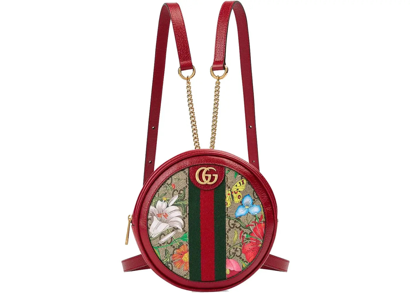 Gucci Ophidia Backpack GG Flora Mini Red Basement