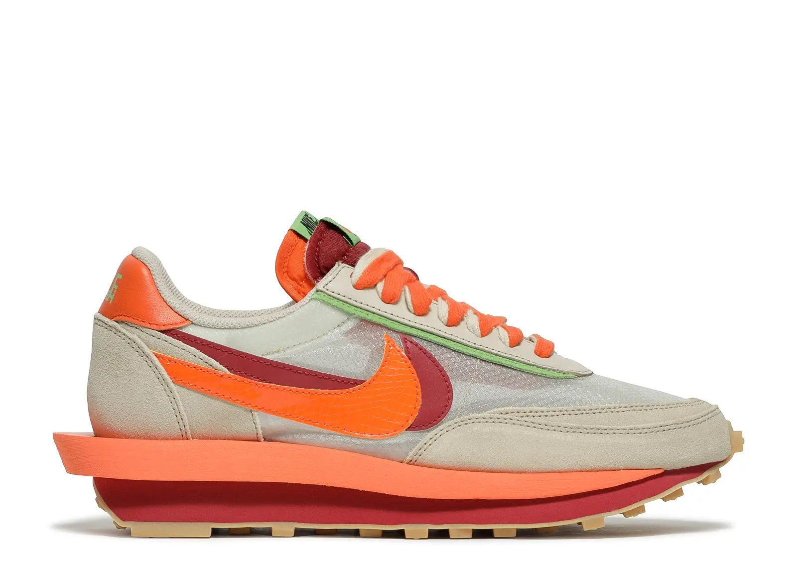 sacai x Clot x LDWaffle Net Orange Blaze Nike