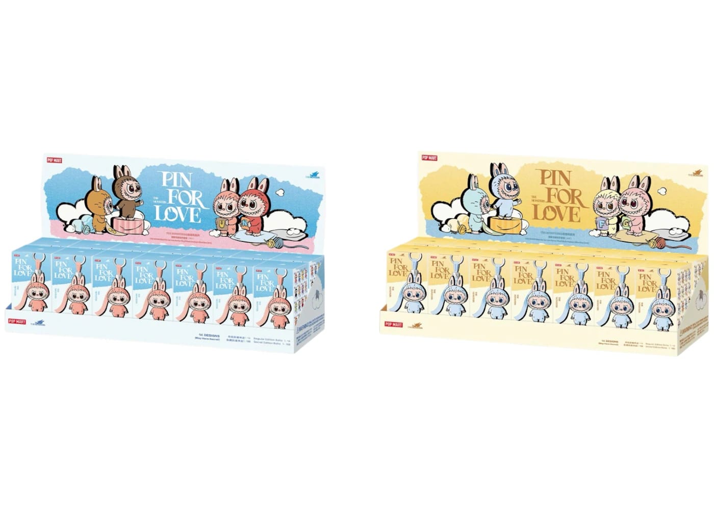 Pop Mart Labubu The Monsters Pin for Love Series Vinyl Plush Pendant (A-M) & (N-Z) Sealed Cases Set (28 Blind Box)
