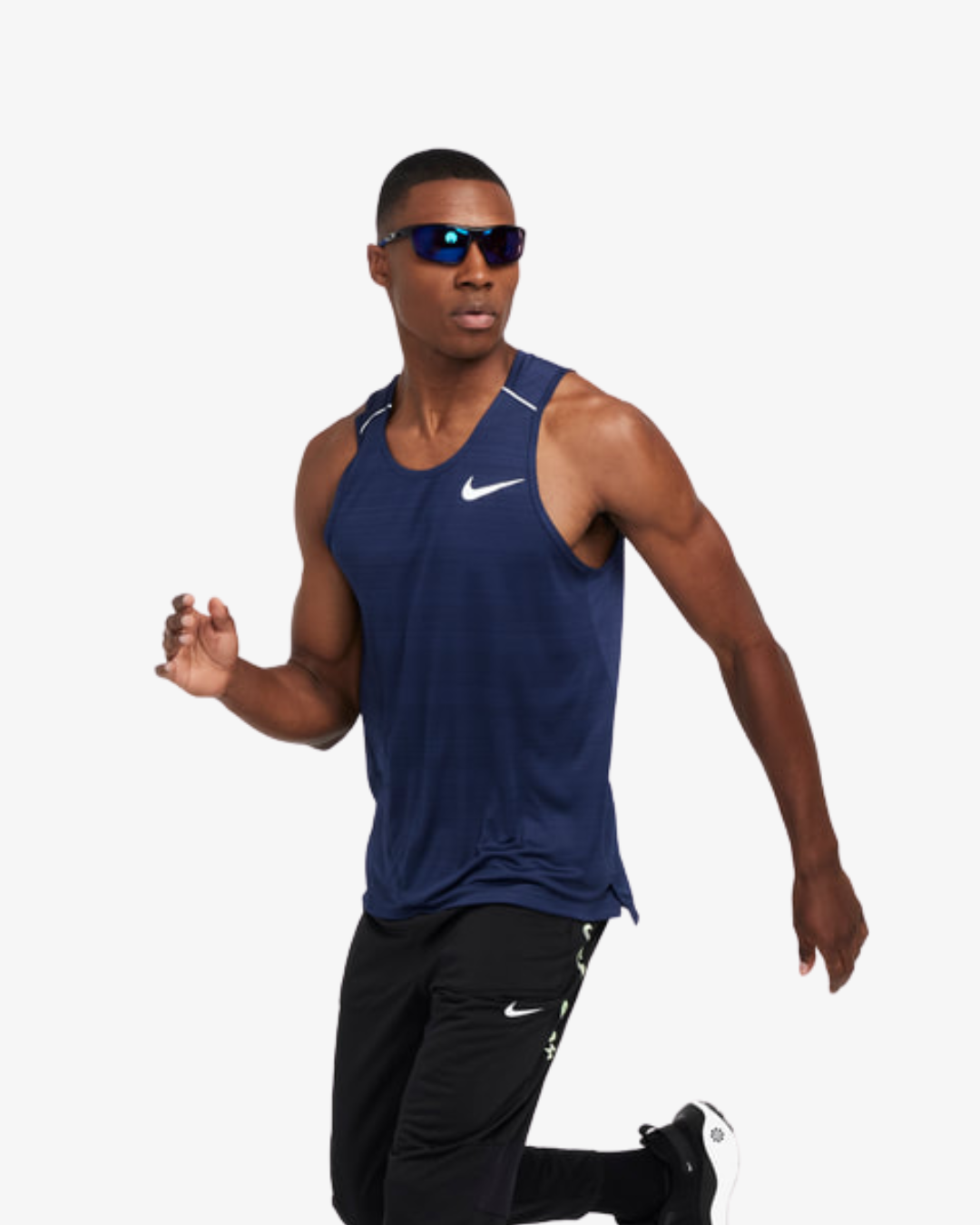 NIKE DRI-FIT MILER RUNNING TANK - Navy Blue