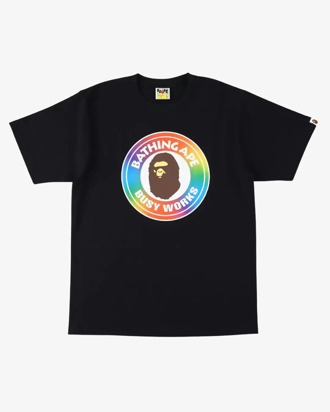 BAPE Rainbow Busy Works Tee black Basement