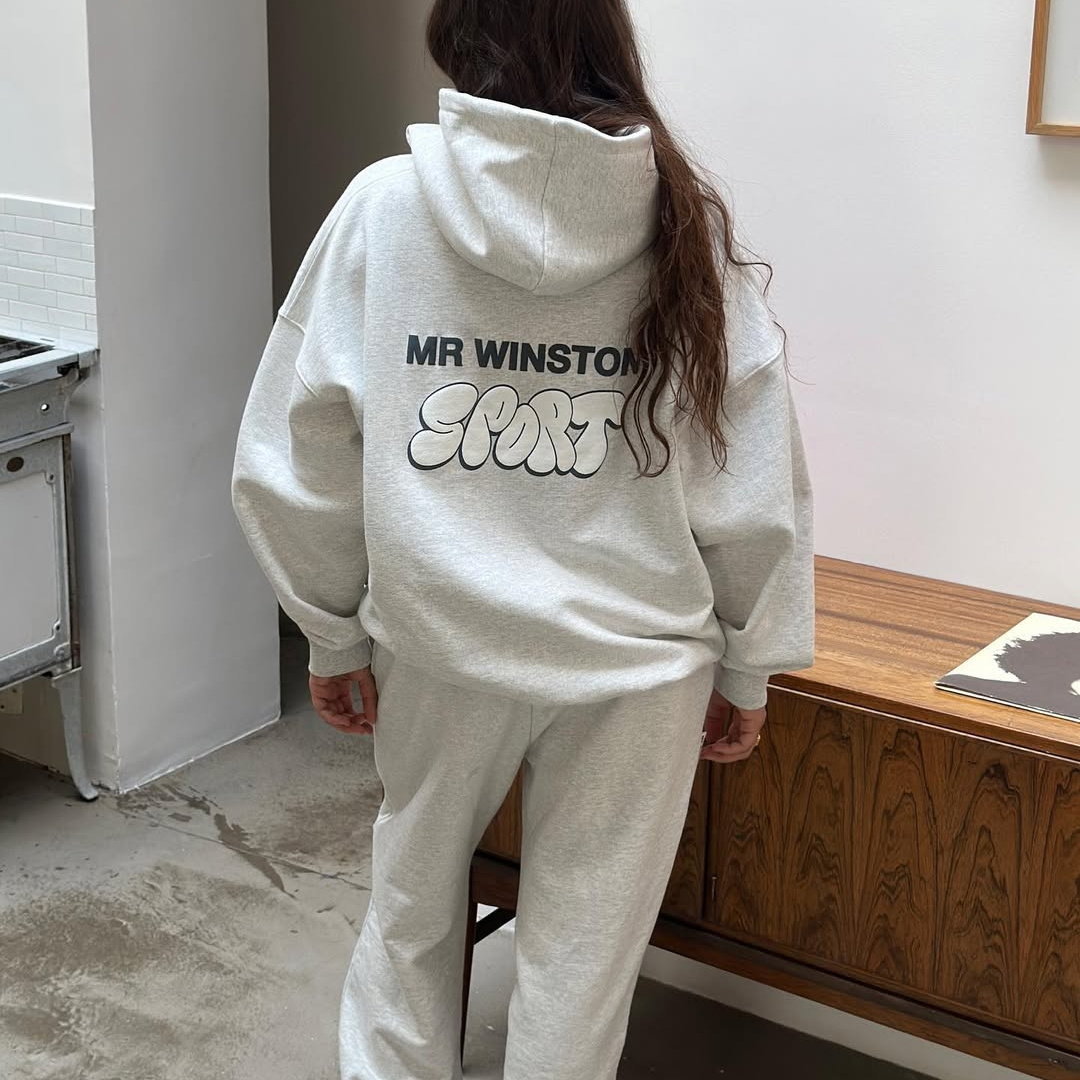 Mr Winston Puff Hooded Sweat (Grey Marle)