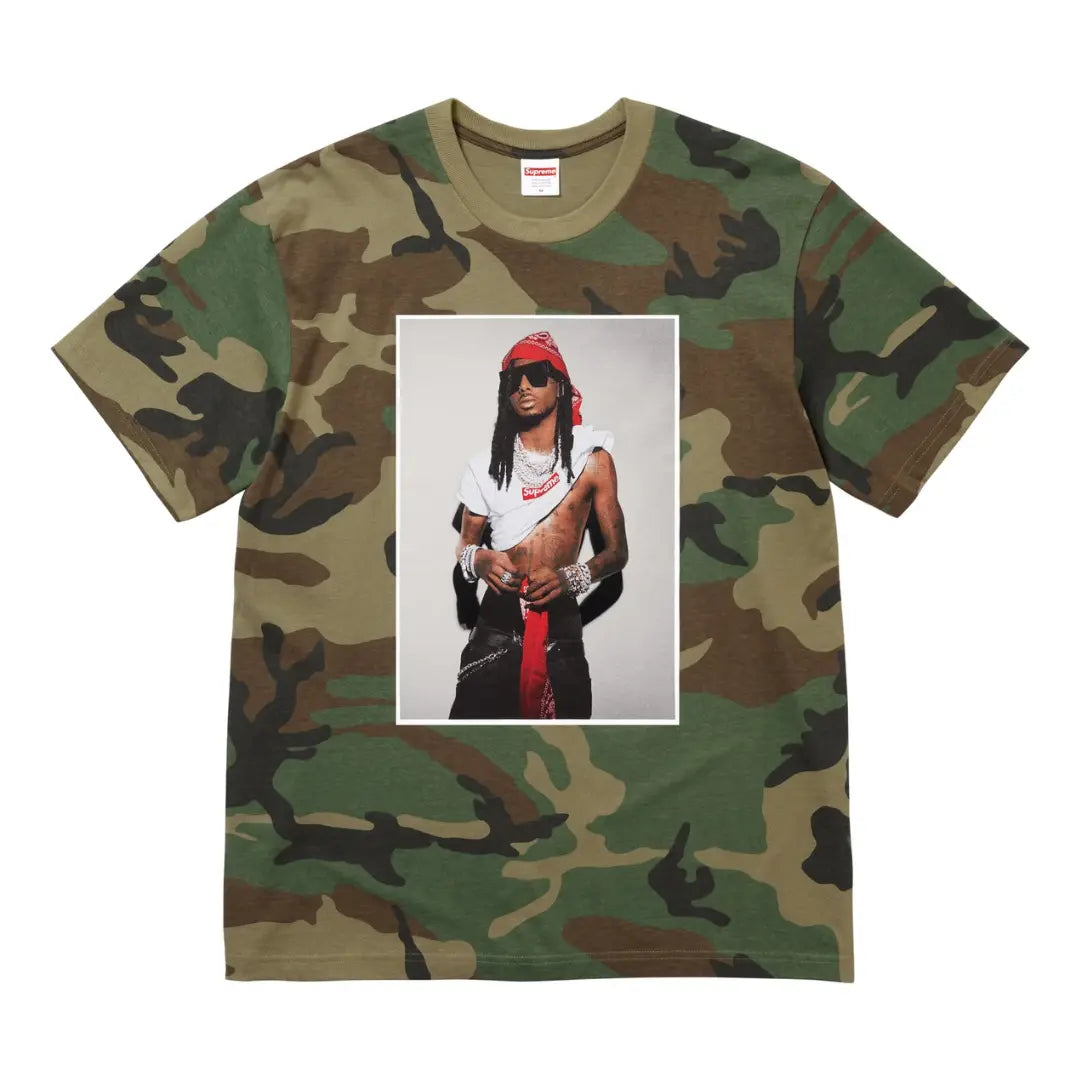 Supreme Playboi Carti Tee Woodland Camo Basement