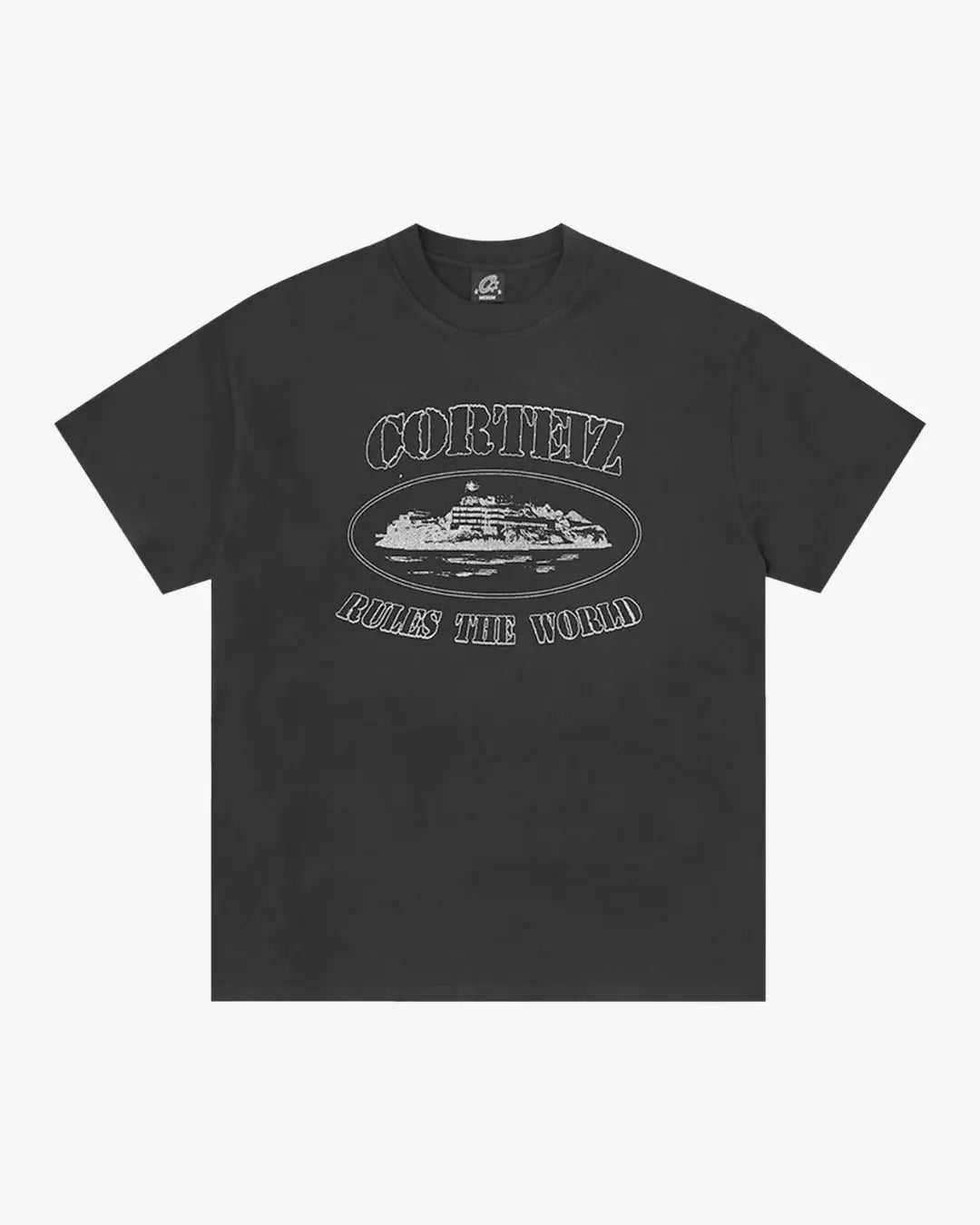 Corteiz Reflective Alcatraz Tee Triple Black Basement