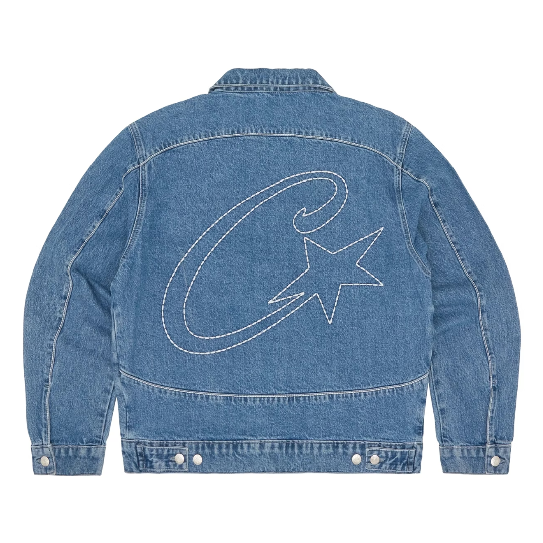 Corteiz C-Star Denim Trucker Jacket Blue