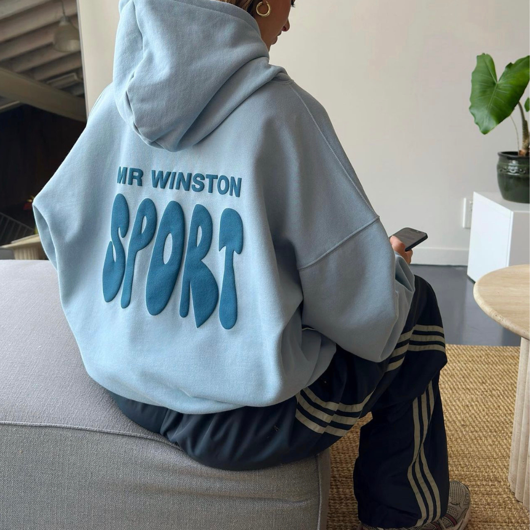 Mr Winston Puff Hooded Sweat (Frost Blue)