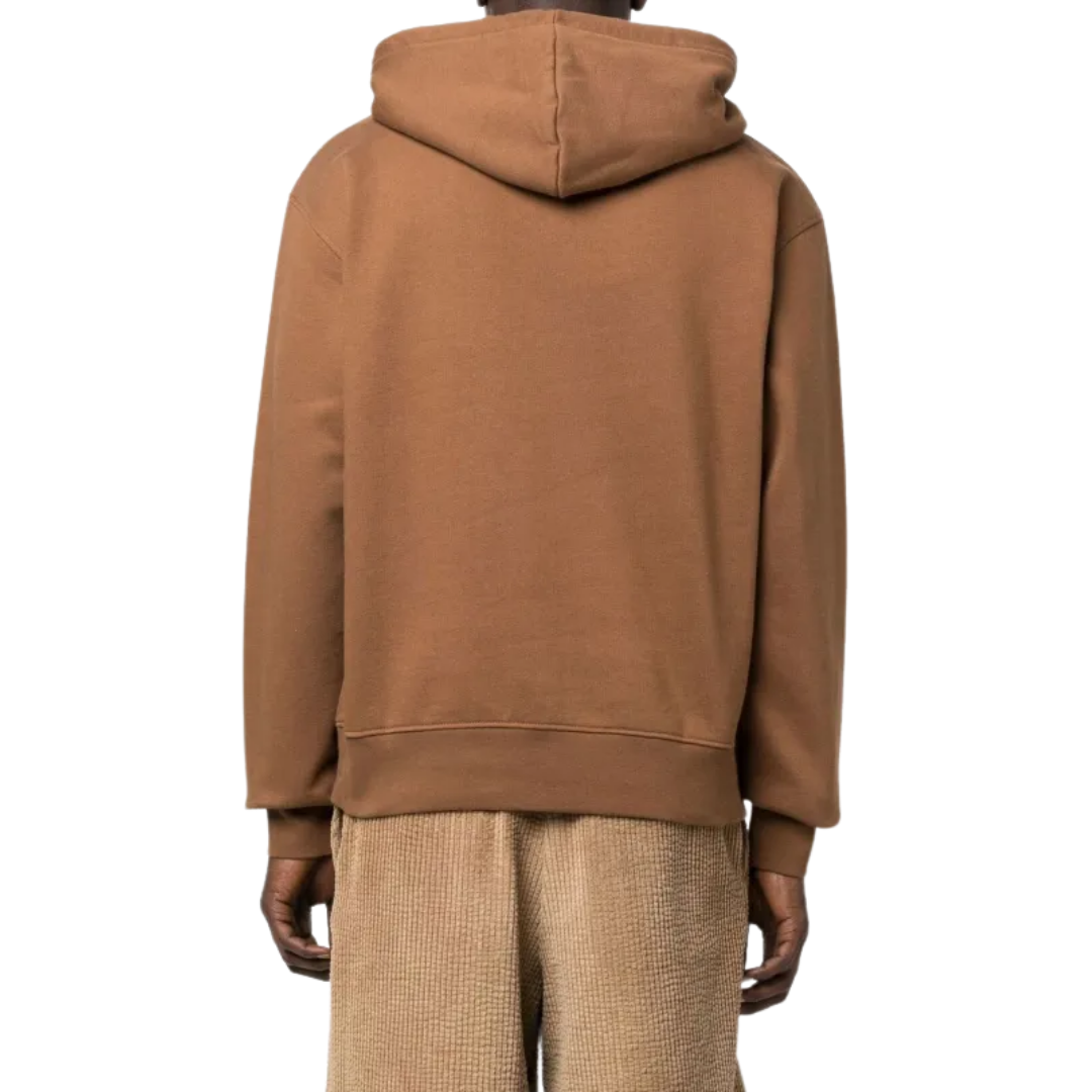 Jacquemus Le Sweatshirt Brode Embroidered Logo Regular Fit Hoodie Brown