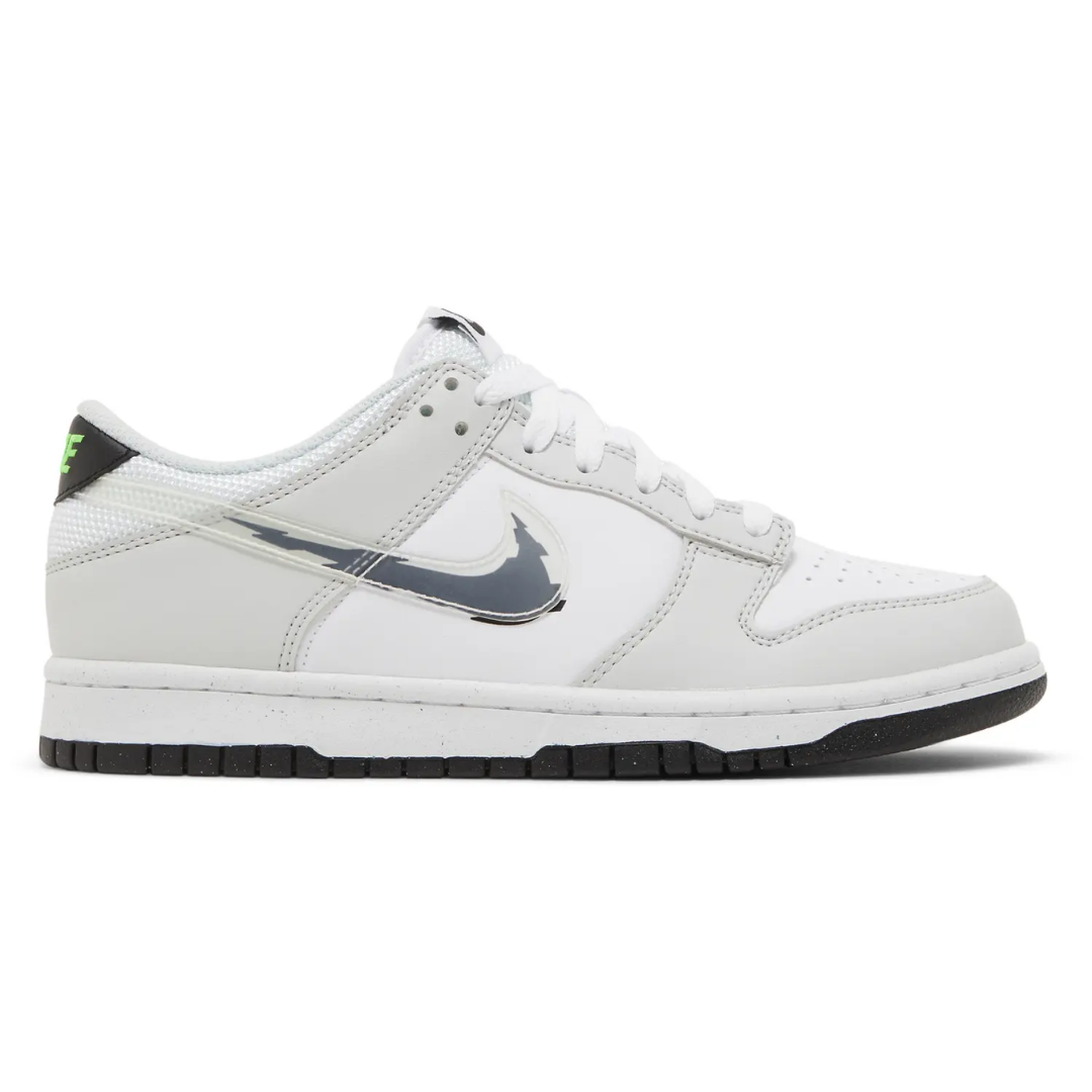 Nike Dunk Low Glitch Swoosh White Grey (GS)