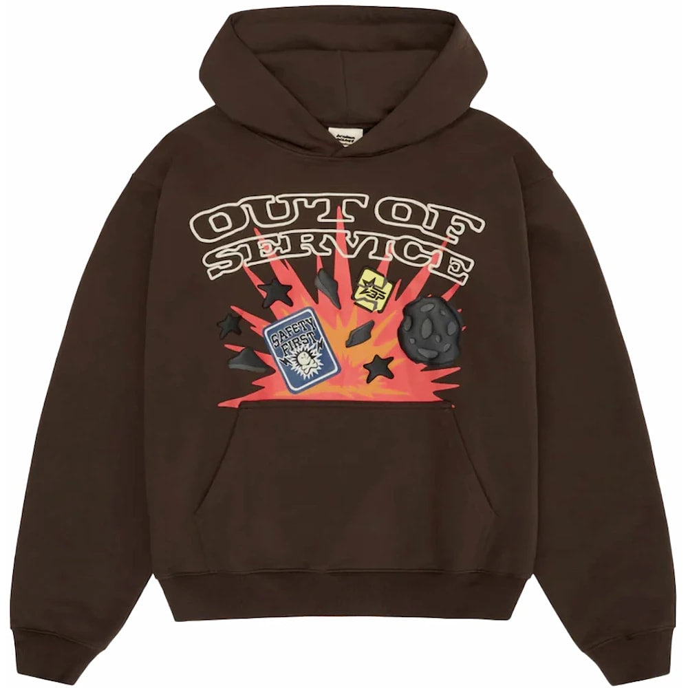 Broken Planet Out Of Service Hoodie Brown