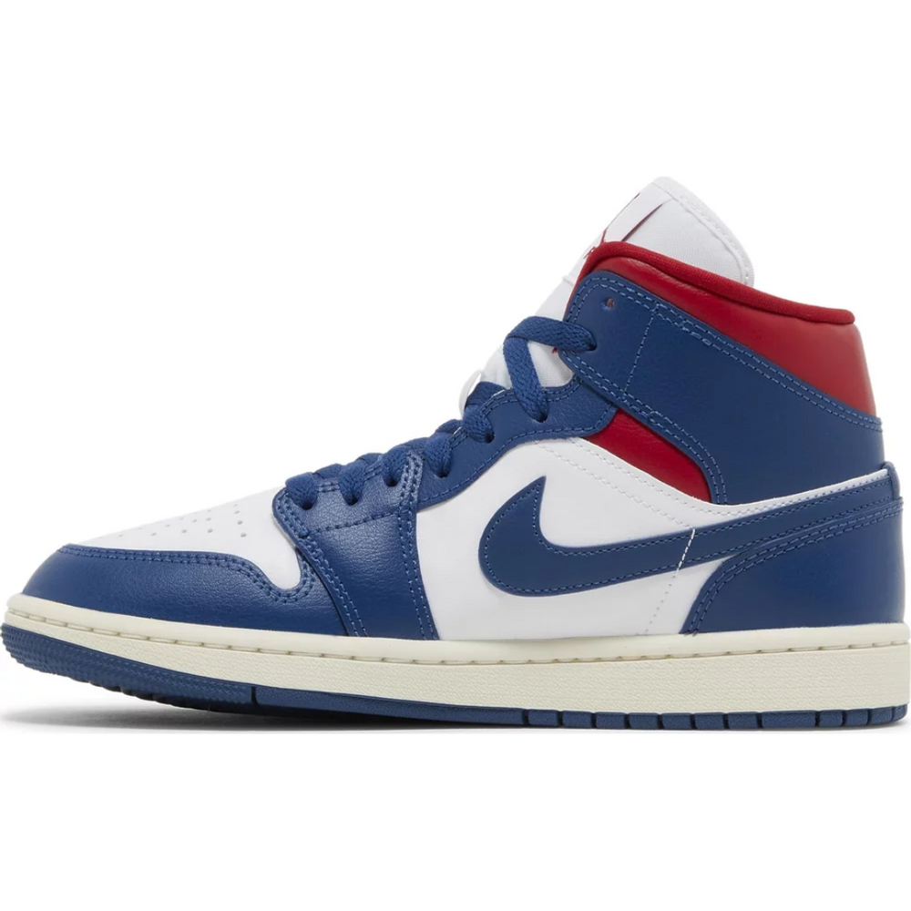 Jordan 1 Mid French Blue Gym Red (Women's)