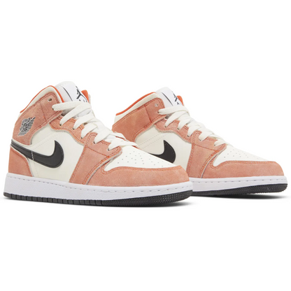 Jordan 1 Mid SE Orange Suede (GS)