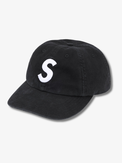 Supreme Washed Canvas S Logo 6-Panel Hat (FW26) Black