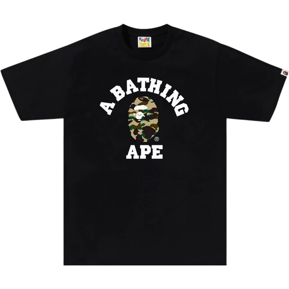 BAPE 1st Camo College T-Shirt Black/Yellow