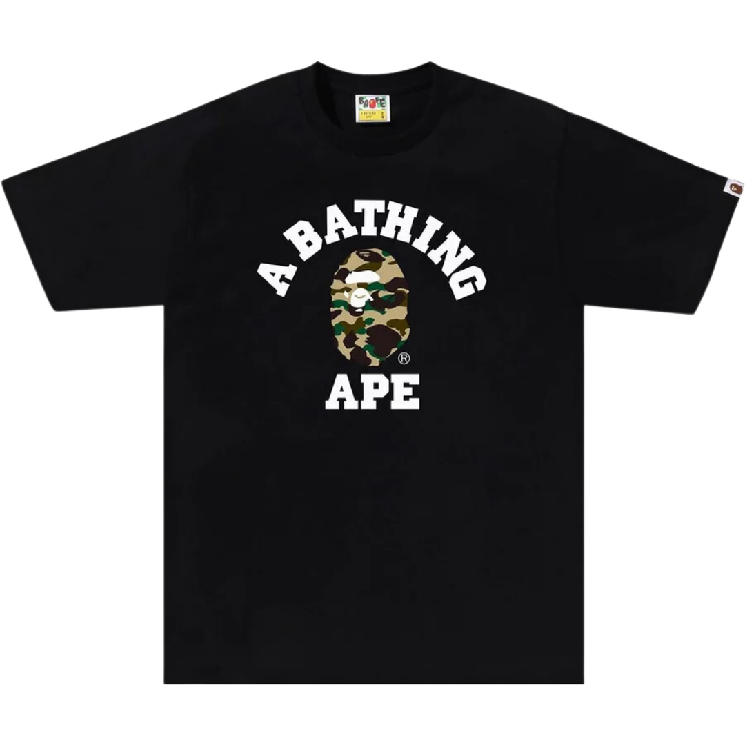 BAPE 1st Camo College T-Shirt Black/Yellow