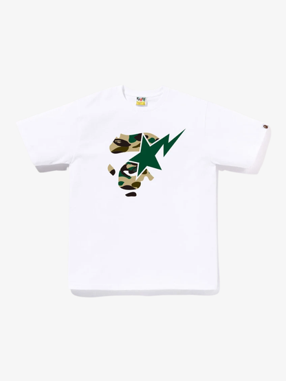 A Bathing Ape CAMO APE FACE ON BAPESTA TEE (White)