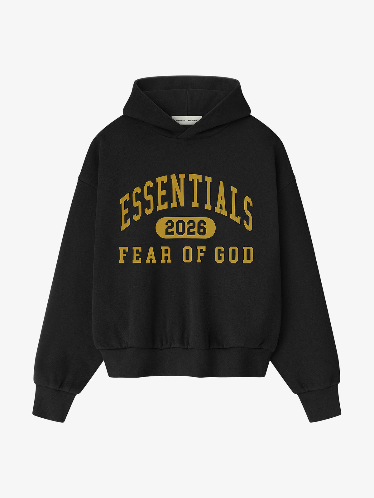 Fear of God Essentials Classic Fleece Hoodie 'Vintage Black' – front