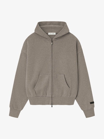 Fear of God Essentials Classic Fleece Zip-Up Hoodie 'Homestead Heather' – front