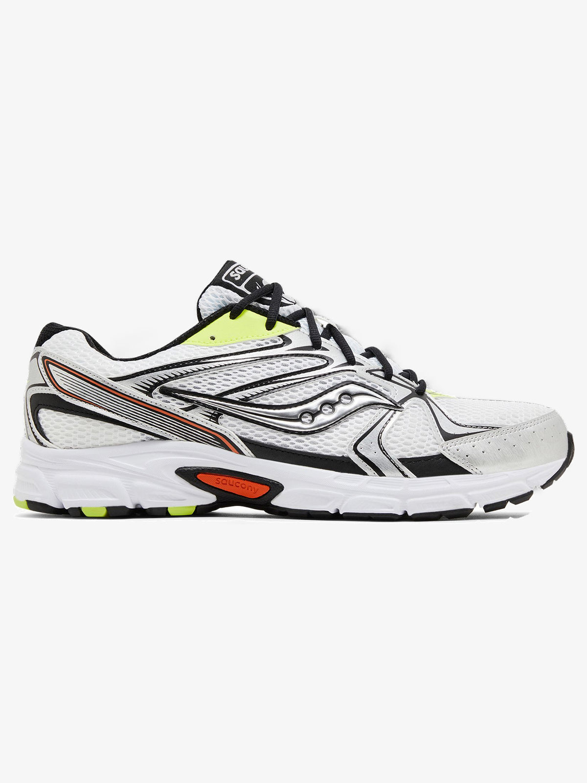 Saucony Grid Ride Millennium 'White Silver Lime Orange' – side