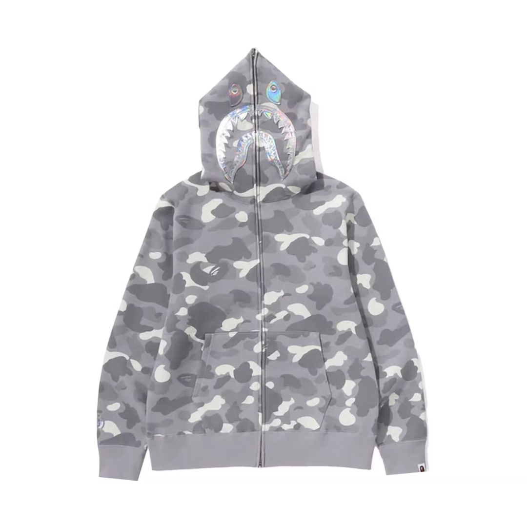 BAPE City Camo Shark Full Zip Hoodie (SS24) Gray