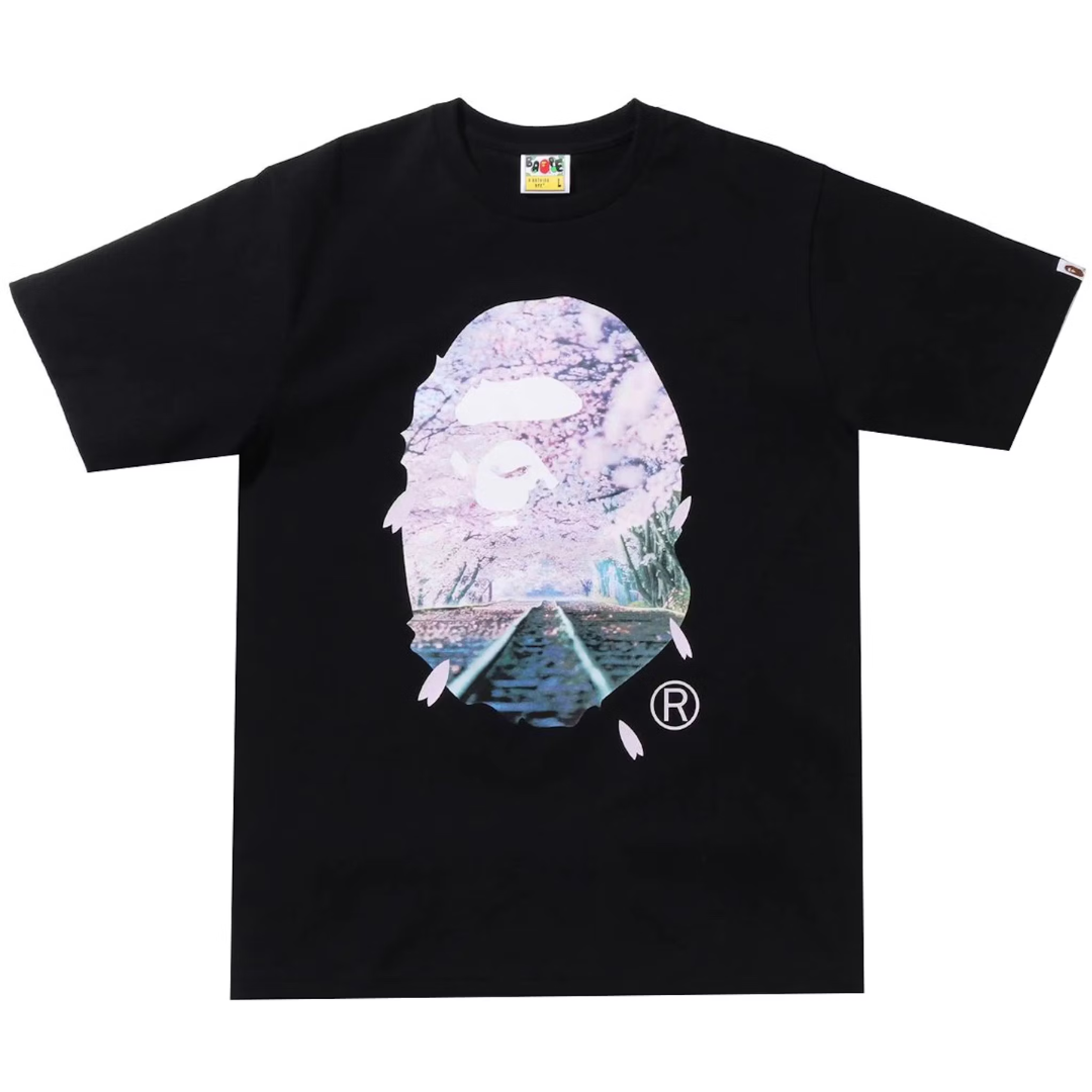 BAPE Sakura Photo Ape Head Tee (SS22) Black