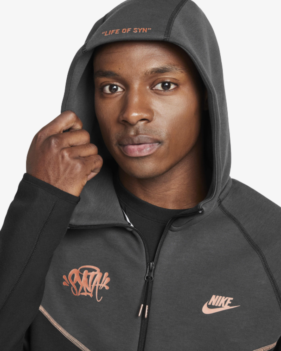 Nike Sportswear Tech Fleece x Central Cee Full Zip Hoodie Black/Metallic Red Bronze