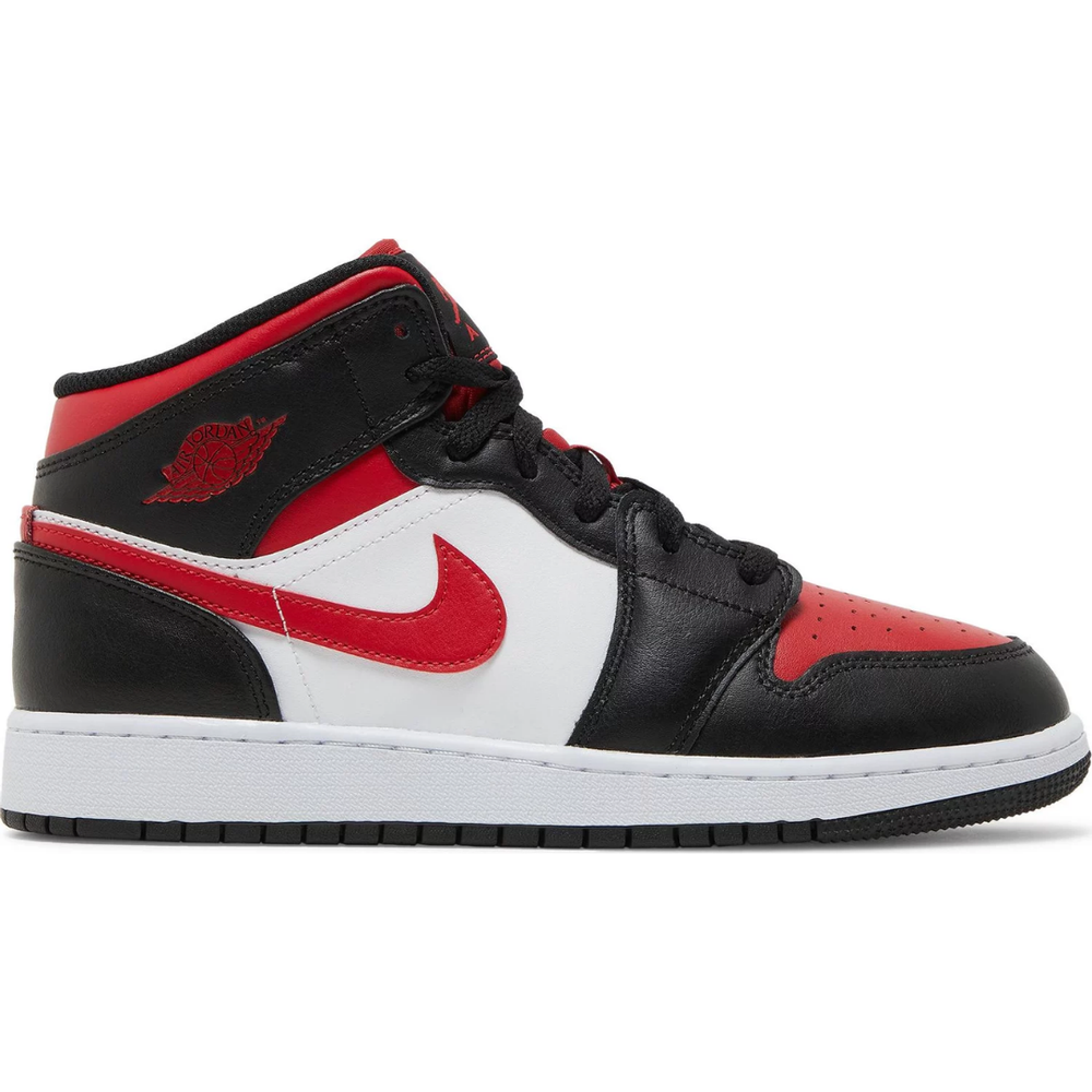 Air Jordan 1 Mid Black Fire Red (GS)