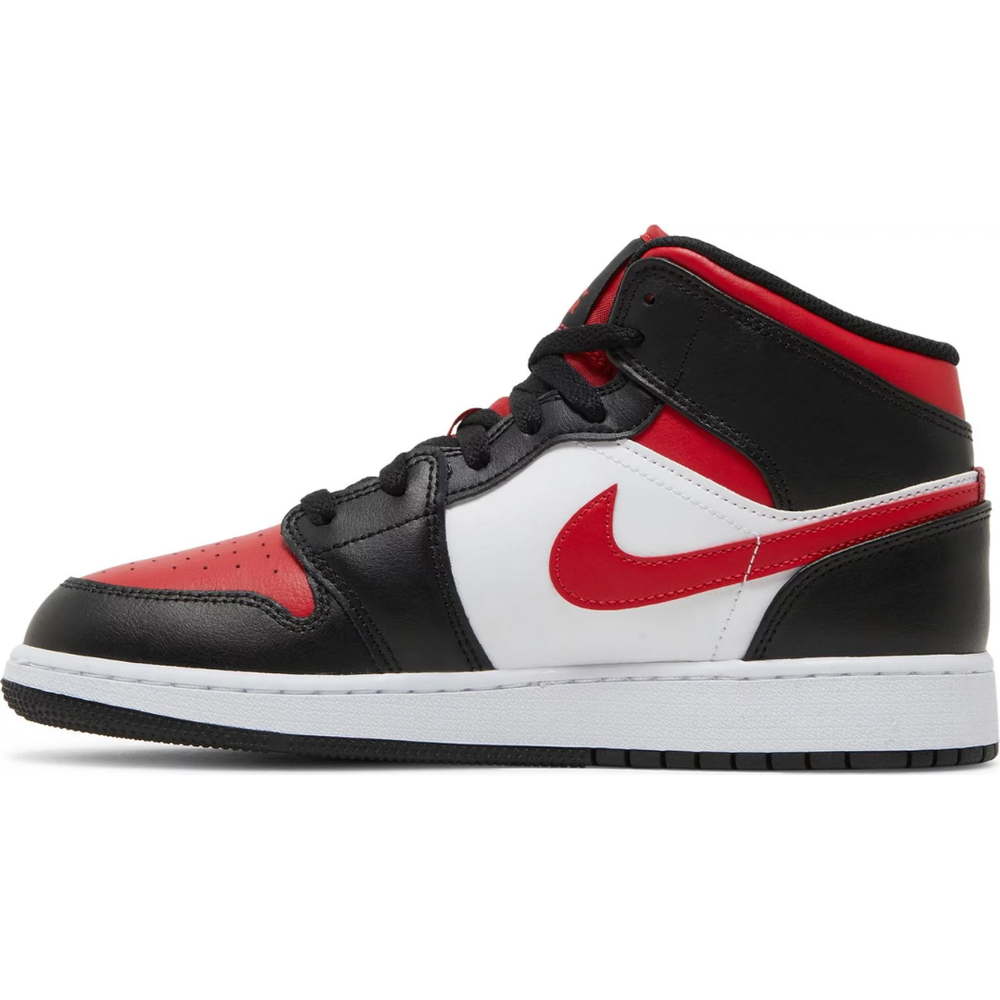 Air Jordan 1 Mid Black Fire Red (GS)